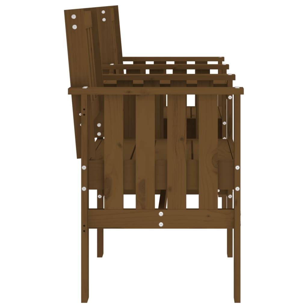 Maison Chic - Banc de jardin - Banc d'extérieur - Banquette avec table 2 places brun miel bois massif de pin-JU13962 - Image 4