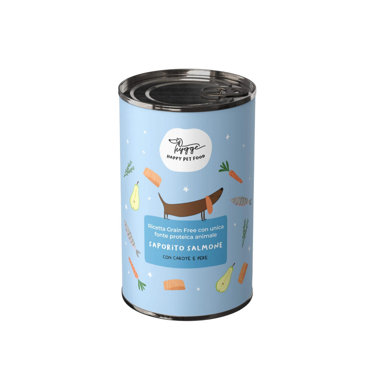 Monoprotéique Saumon savoureux avec carottes et poires - 12 boîtes