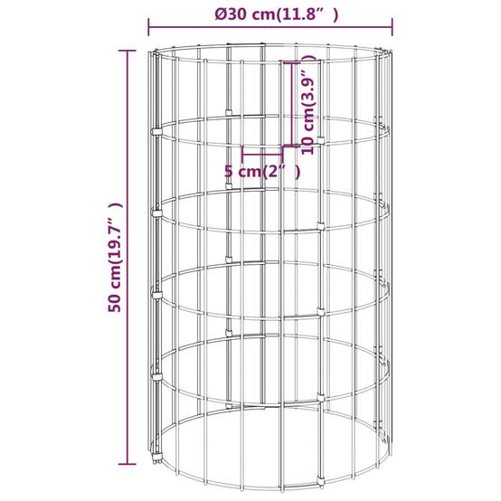 PANGIVO - Poteau à gabion circulaire acier galvanisé Ø30 x 50 cm - PANGIVO - Image 6
