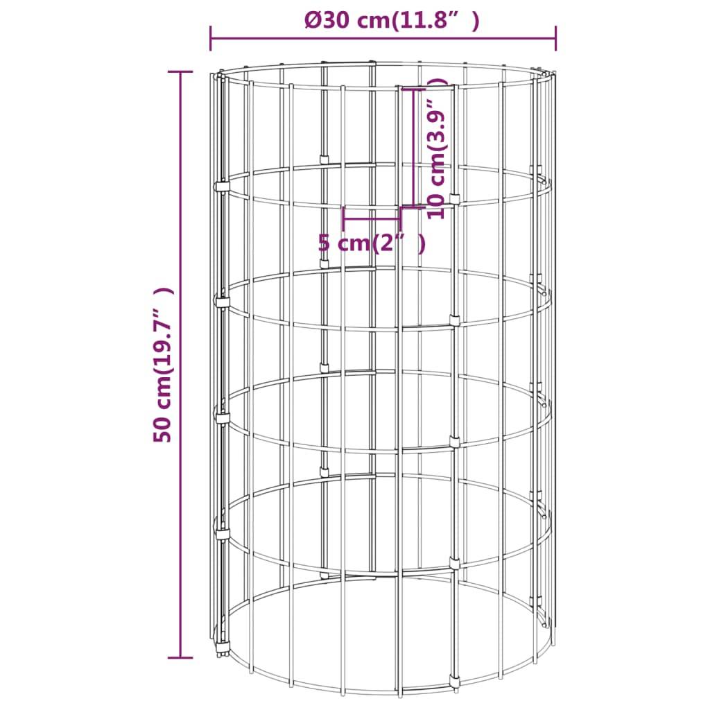 PANGIVO - Poteau à gabion circulaire acier galvanisé Ø30 x 50 cm - PANGIVO - Image 6