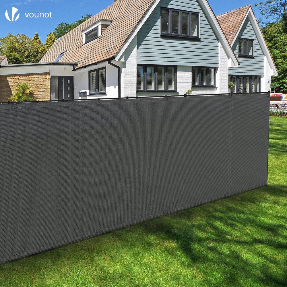 Brise vue occultant en HDPE 150g/m² 1x10m avec attaches de fixation gris - Image 3