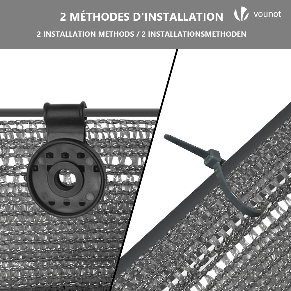Brise vue occultant en HDPE 150g/m² 1x10m avec attaches de fixation gris - Image 5