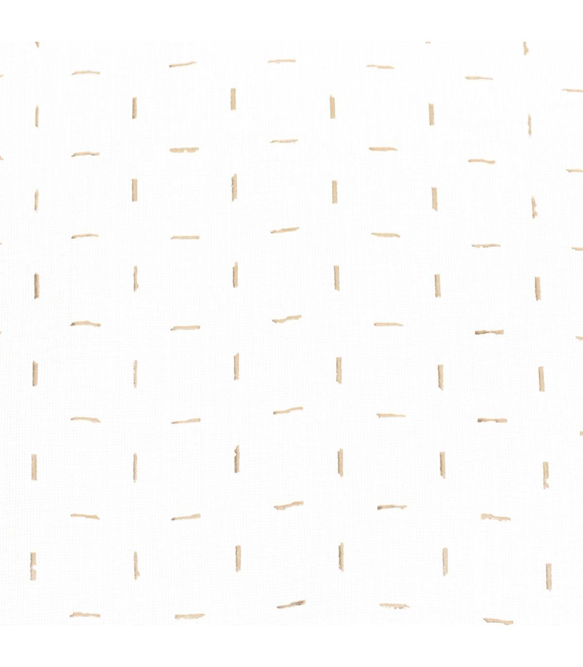 Voilage à œillets Blanc motif Croix Or en relief 140 x 240 cm - Image 2