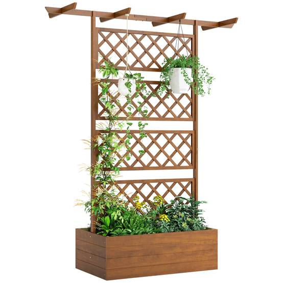 Jardinière sur pieds bois naturel 160 x 55 x 183 cm - PANGIVO - Image 1
