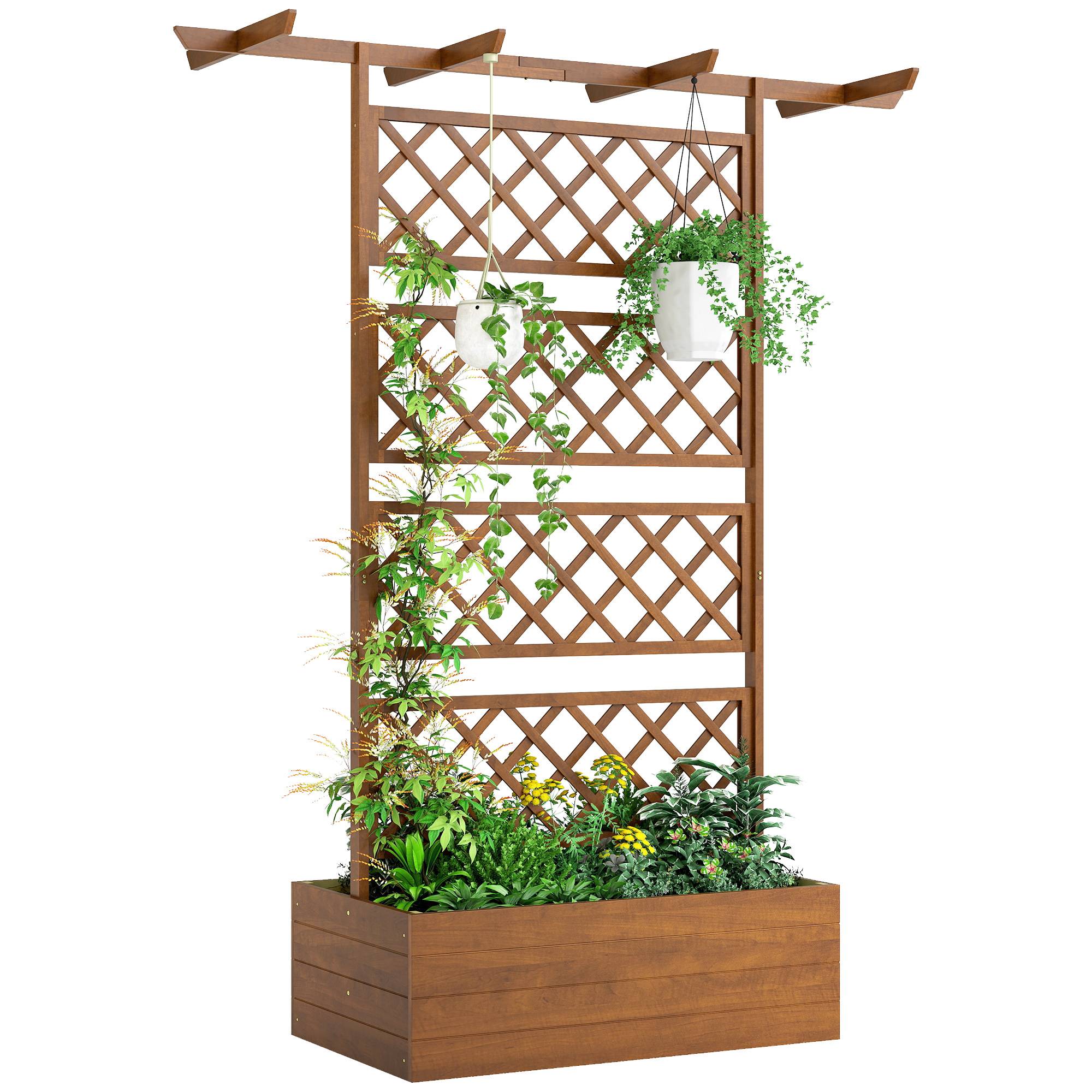 Jardinière sur pieds bois naturel 160 x 55 x 183 cm - PANGIVO - Image 1