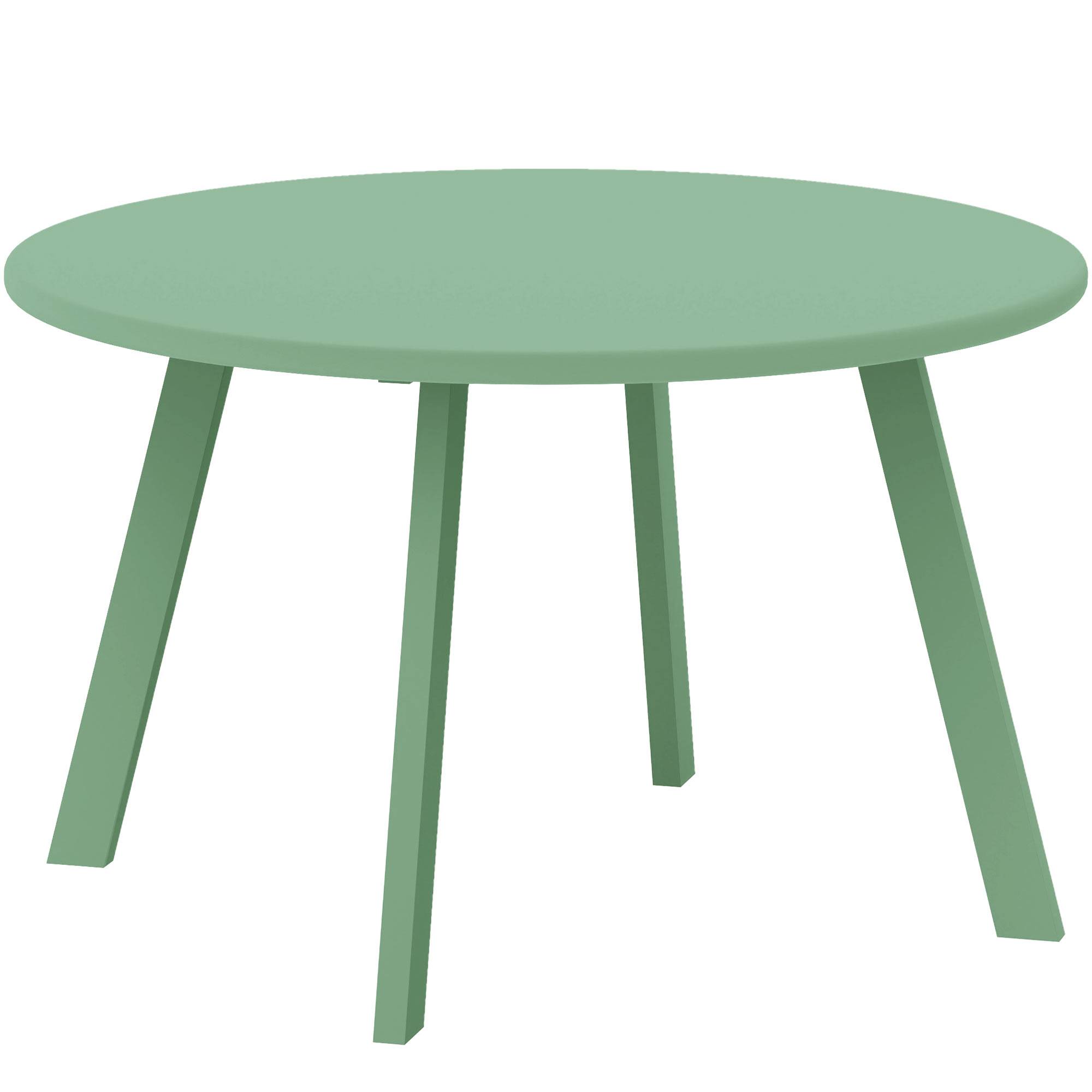 Petite table basse ronde, table d'appoint avec patins antidérapants, cadre en métal, pour jardin, Ø 70 x 42 cm, vert - Image 2