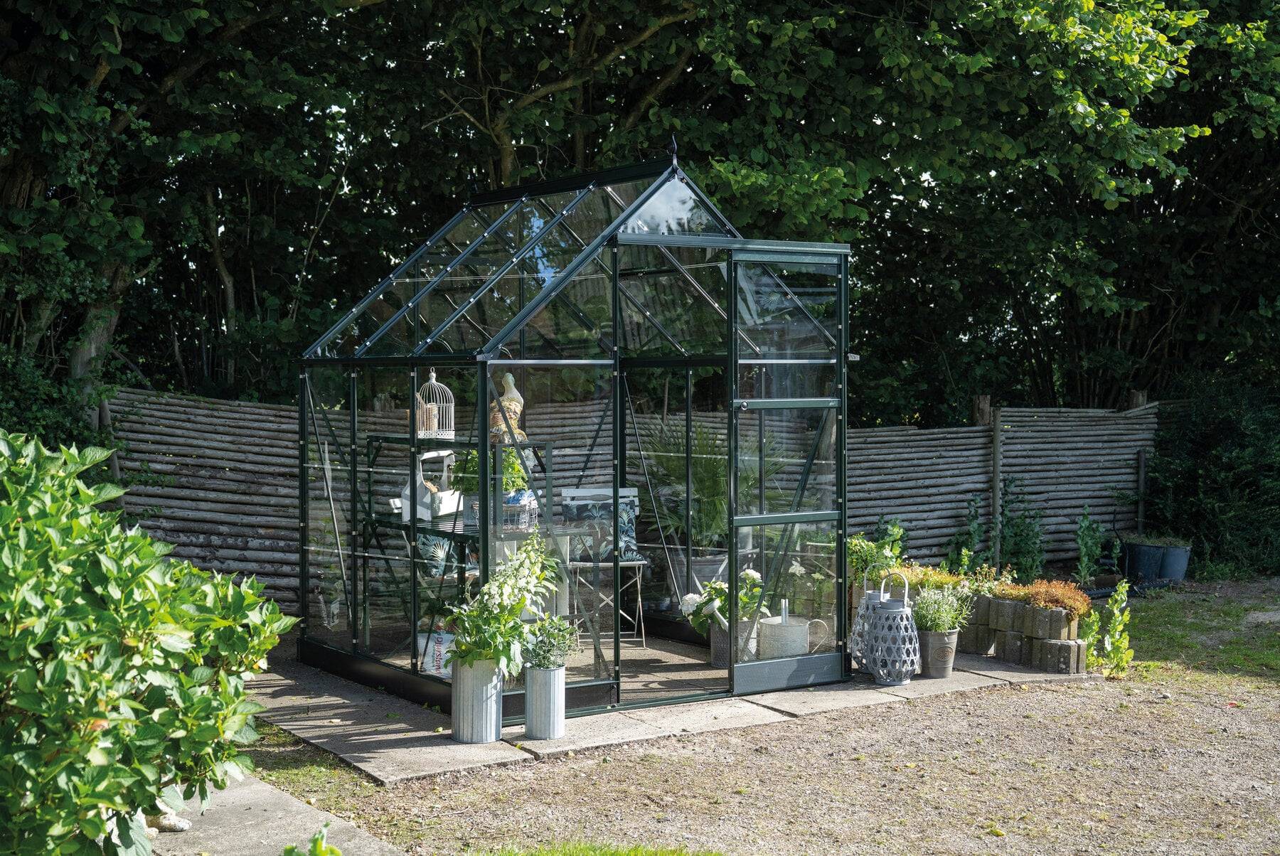 Halls - Serre en verre horticole 3,7 m² ICON 6, vert - Halls - Image 1