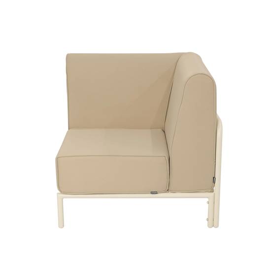 Oviala - Fauteuil d'angle pour salon de jardin modulable tissu beige Patio - Oviala - Image 6