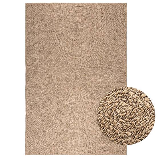 Très Grand Tapis de Jardinen Polypropylène Aspect Jute pour Terrasse Brun 200x290 cm – ComfortXL Outdoor Living - Image 1