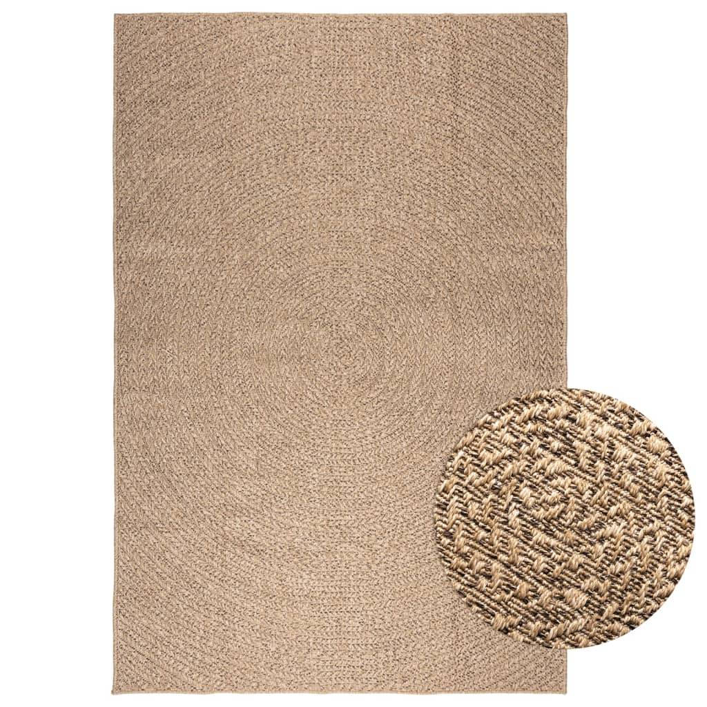 Très Grand Tapis de Jardinen Polypropylène Aspect Jute pour Terrasse Brun 200x290 cm – ComfortXL Outdoor Living - Image 1