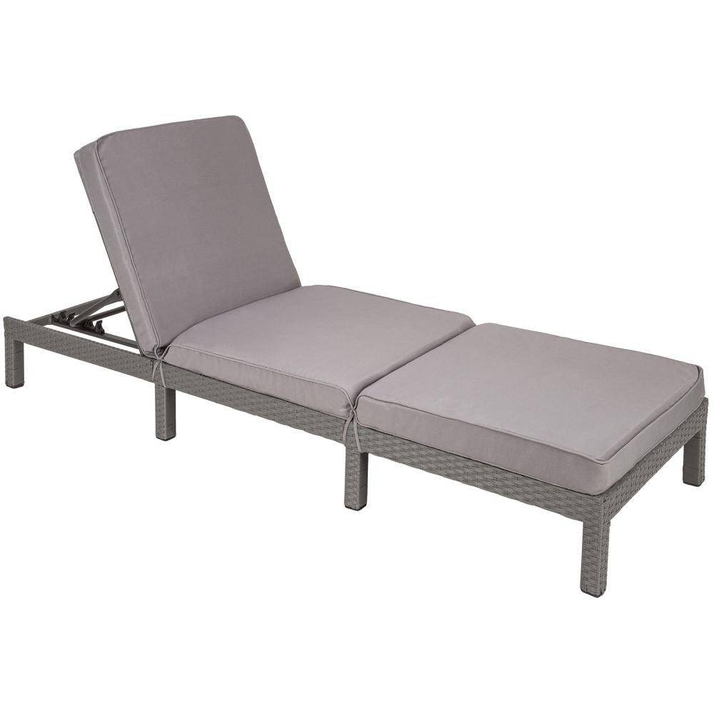 Helloshop26 - Bain de soleil transat meuble jardin 5 positions gris - Image 1