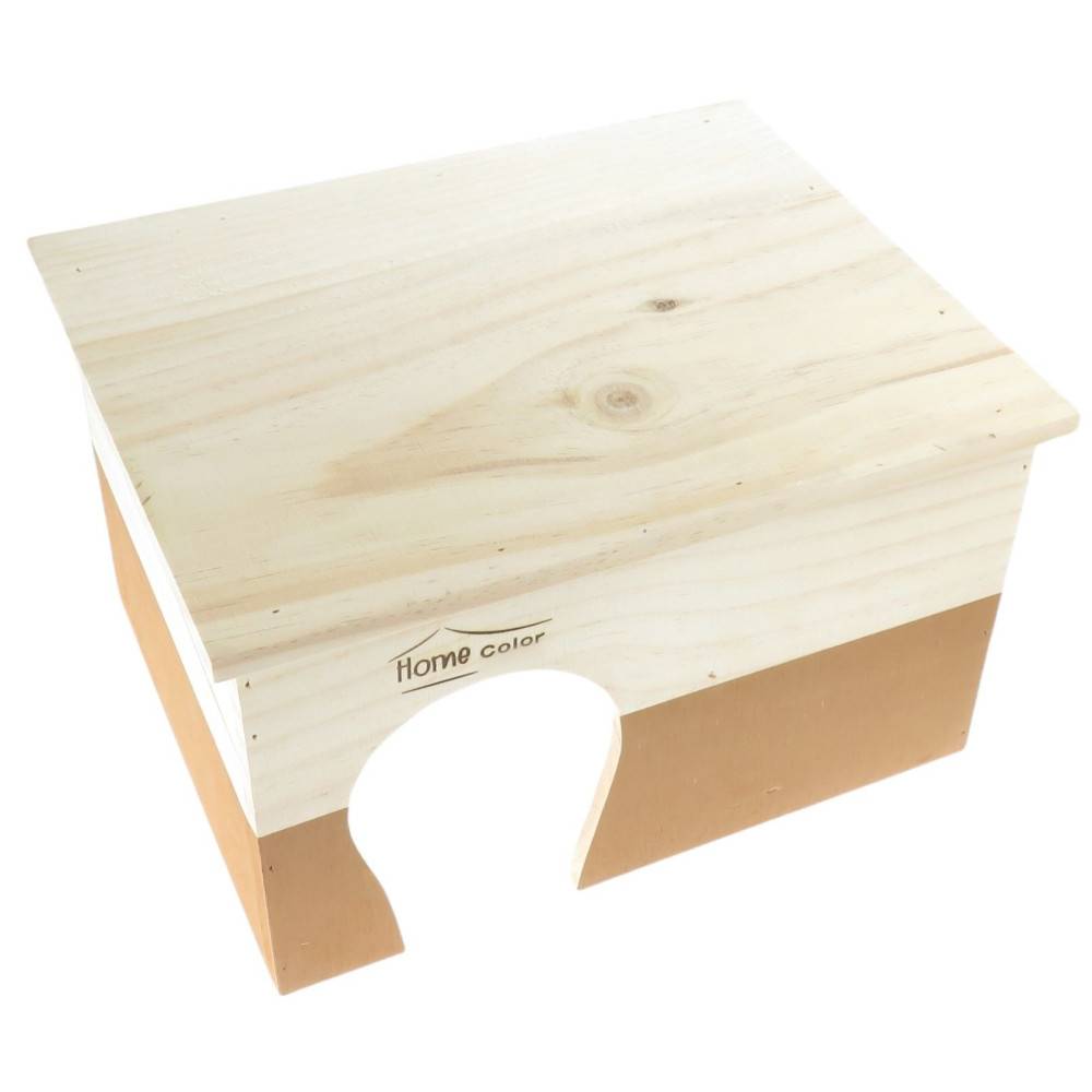 animallparadise - Maison en bois rectangulaire, caramel, 35 x 27.5 x 20 cm pour rongeur - Image 2