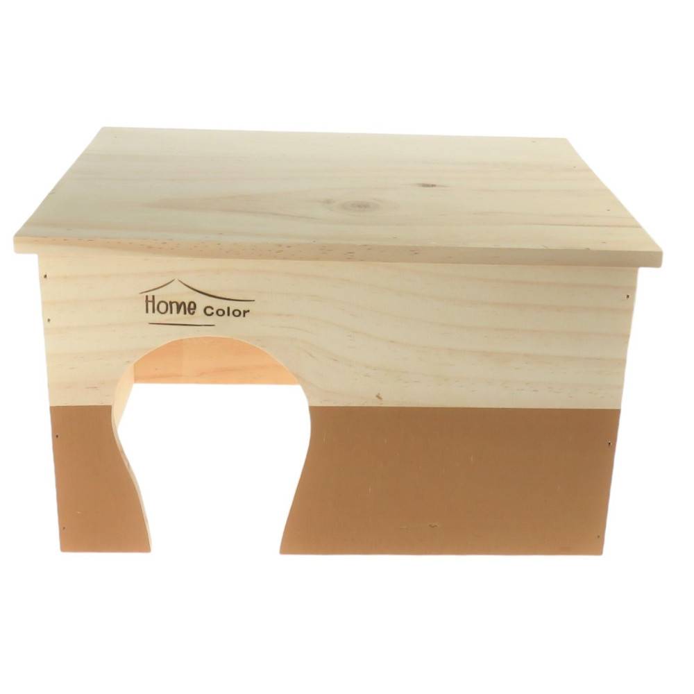 animallparadise - Maison en bois rectangulaire, caramel, 35 x 27.5 x 20 cm pour rongeur - Image 4