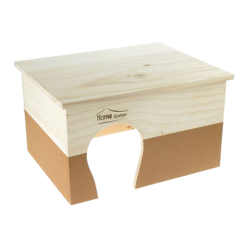 animallparadise - Maison en bois rectangulaire, caramel, 35 x 27.5 x 20 cm pour rongeur - Image 3