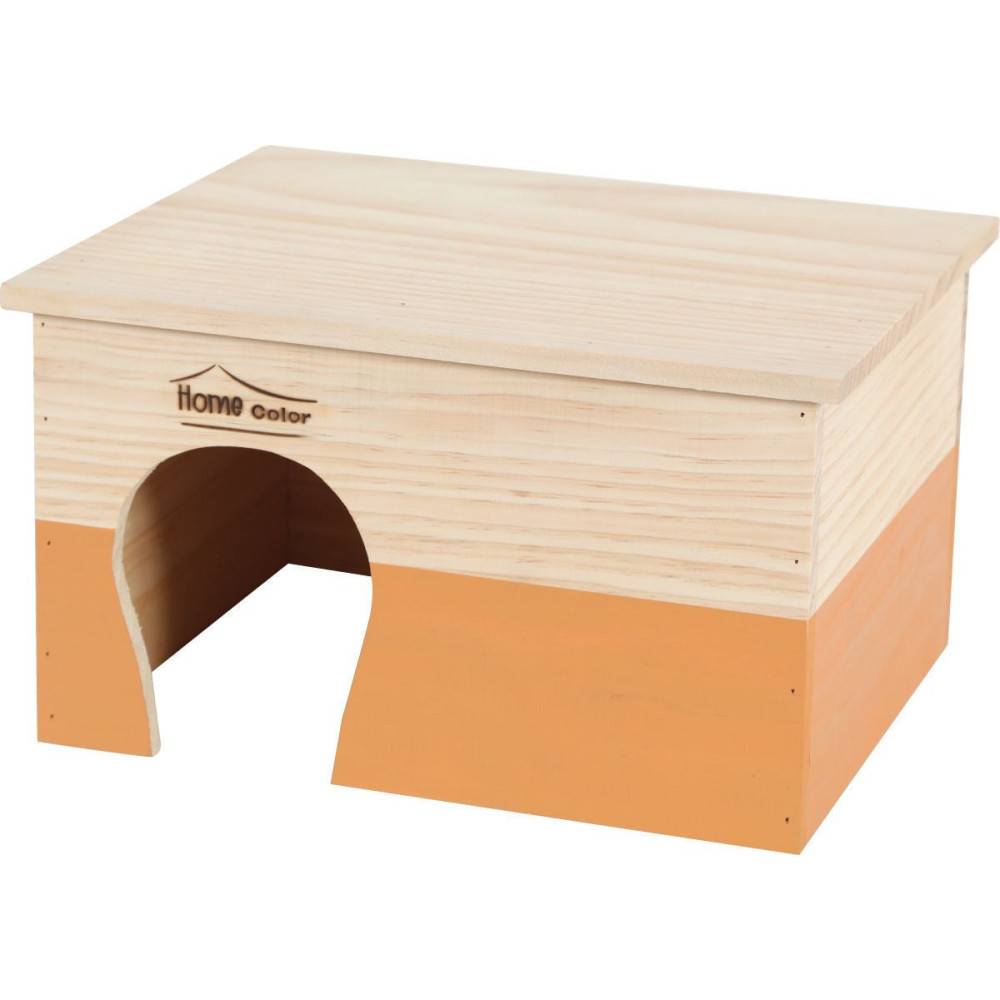 animallparadise - Maison en bois rectangulaire, caramel, 35 x 27.5 x 20 cm pour rongeur - Image 5