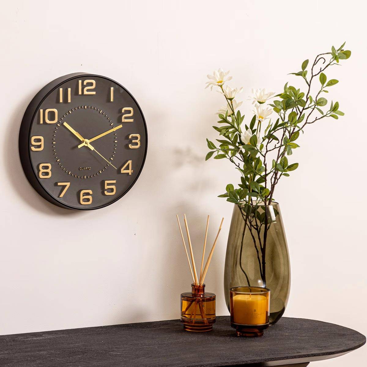 Horloge Murale Relief "Doris" 30cm Noir - Image 4