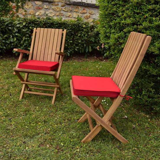 Coussin Rouge pour chaises et fauteuils pliants - TECK'Attitude - Image 2