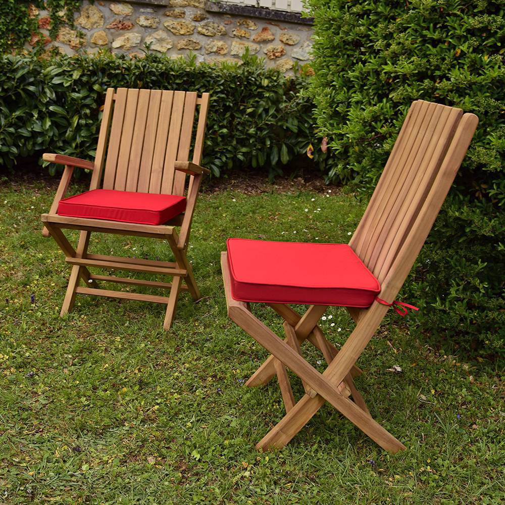 Coussin Rouge pour chaises et fauteuils pliants - TECK'Attitude - Image 2