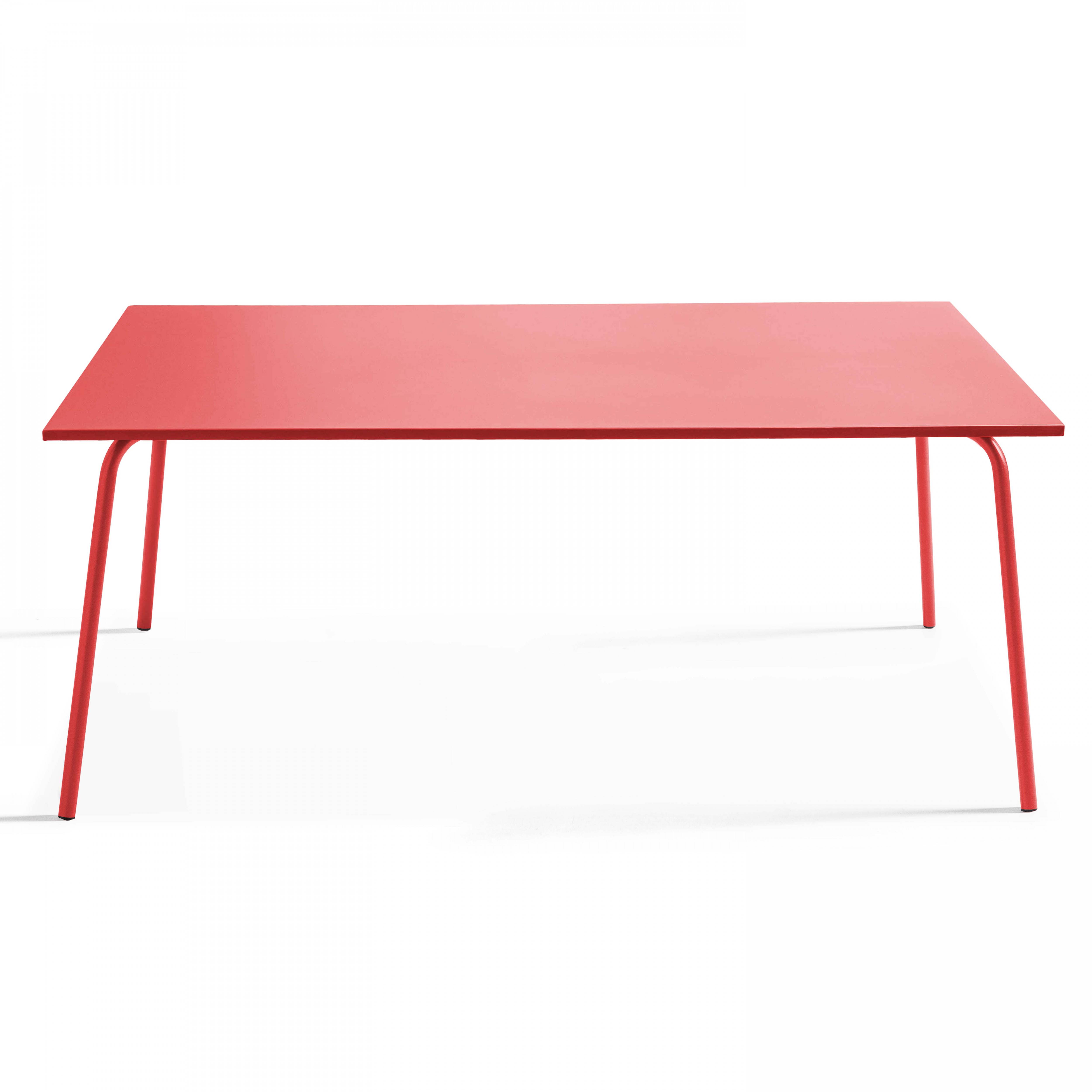 Oviala - Ensemble table de jardin et 8 chaises bistrot en acier rouge Palavas - Oviala - Image 2