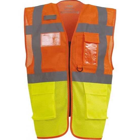 Gilet de travail haute visibilité Yoko Top Cool "Management" Jaune / Orange L