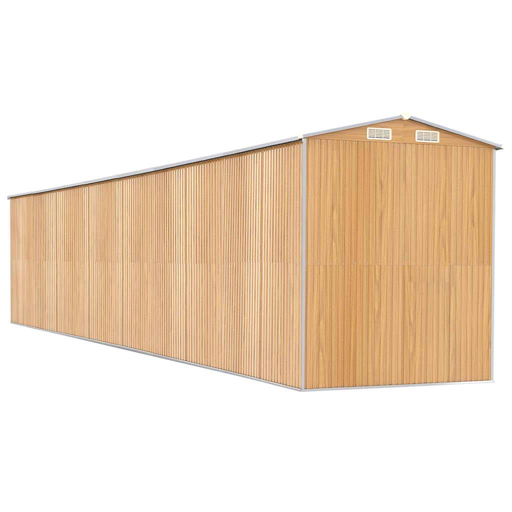 Vidaxl - Abri de jardin Marron clair 192x1021x223 cm Métal galvanisé 19.6m² vidaXL 3147481 - Image 7