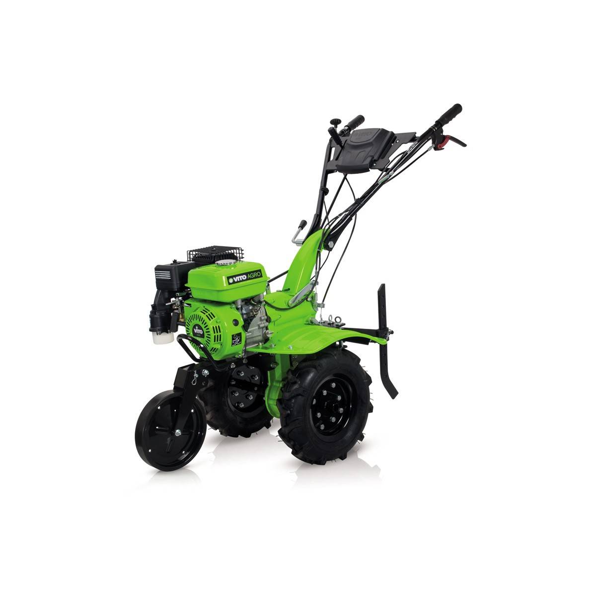 Motoculteur à essence 5200 W 213 cm³ 7CV 4T + Fraise + Remorque 242 x 100 x 127 cm VITO - Image 2