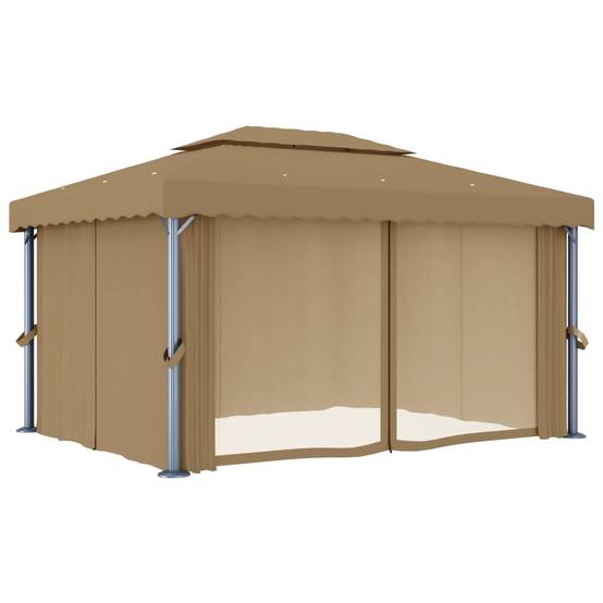 Tonnelle Aluminium Taupe 4 x 3 x 2.64 m - PANGIVO - Image 3