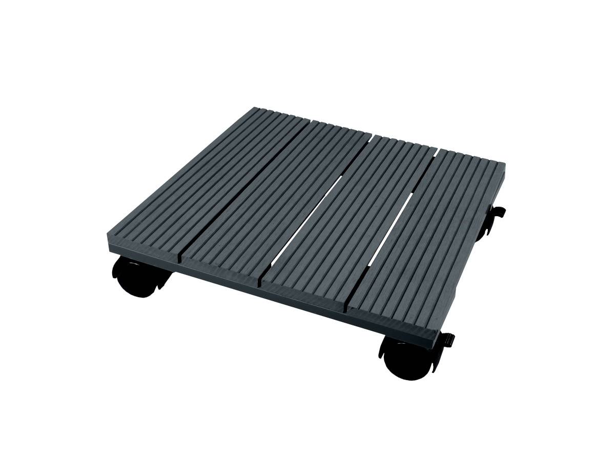 Support roulant - bois composite, coloris anthracite, charge maxi 50 kg, 4 roulettes - 30 x 30 cm - Nature - Image 1