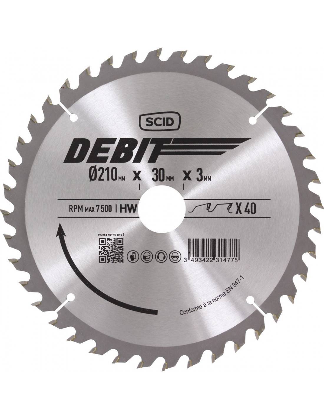 Lame Scie Circulaire Scid 210mm 40d Coupe Rapide Et Nette Pour Bois - Scid