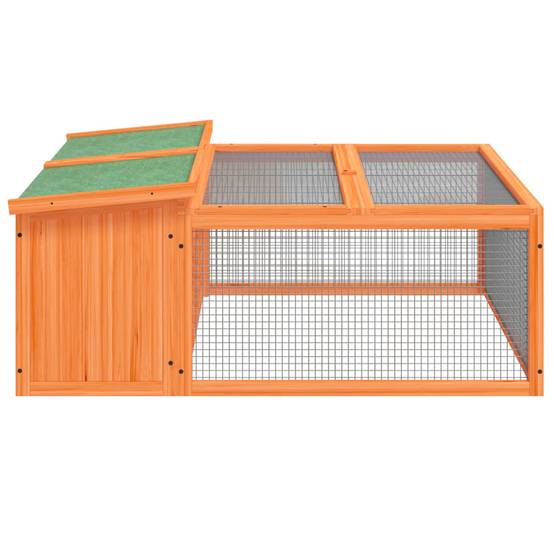 Clapier à lapins en bois avec parc de jeu pour jardin marron – ComfortXL Outdoor Living - Image 5
