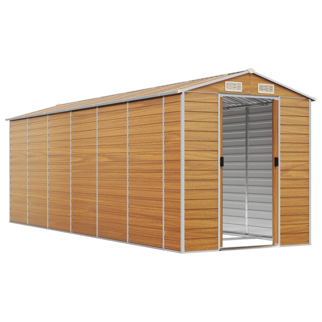 Vidaxl - Abri de jardin marron clair 191x555x198 cm acier galvanisé vidaXL 3188280 - Image 9