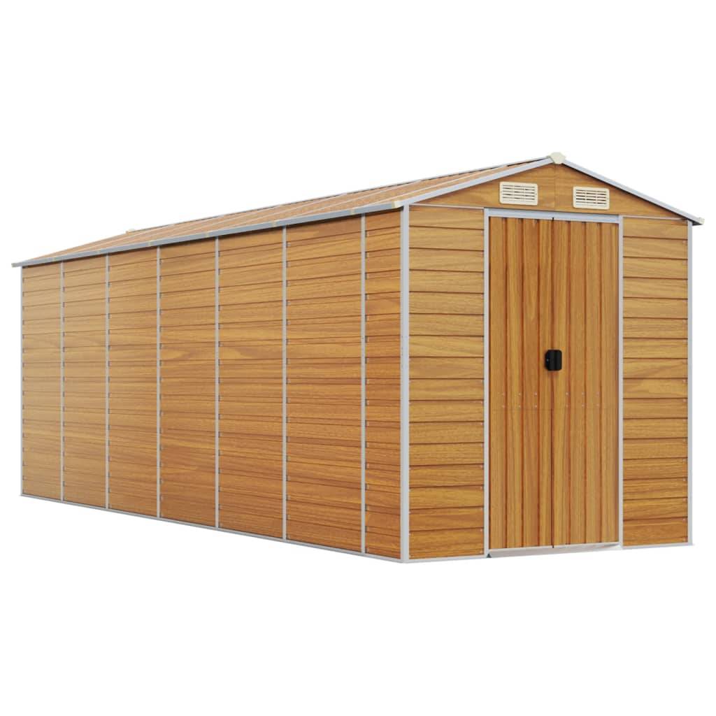 Vidaxl - Abri de jardin marron clair 191x555x198 cm acier galvanisé vidaXL 3188280 - Image 2