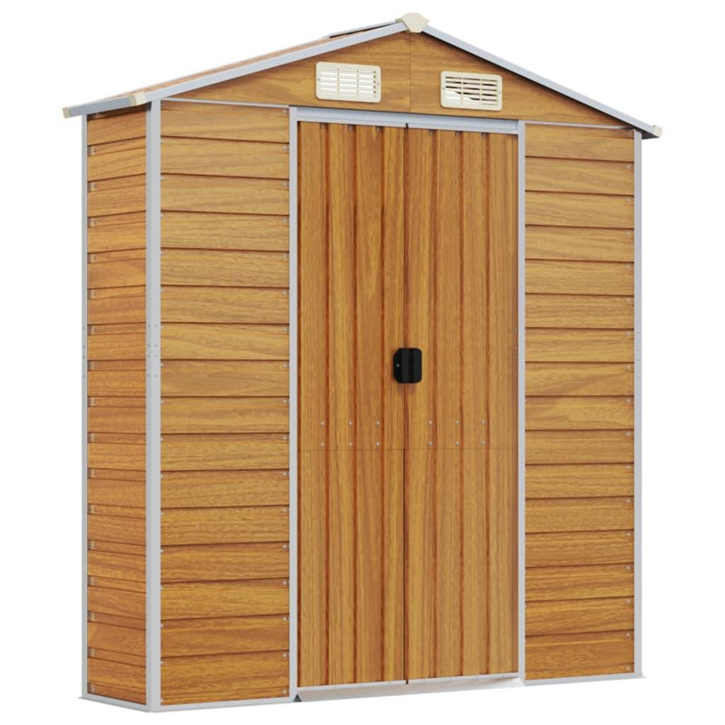 Vidaxl - Abri de jardin marron clair 191x555x198 cm acier galvanisé vidaXL 3188280 - Image 7