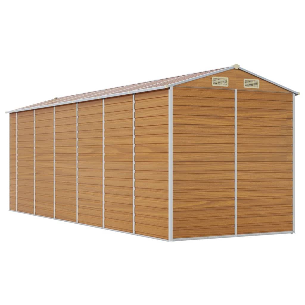Vidaxl - Abri de jardin marron clair 191x555x198 cm acier galvanisé vidaXL 3188280 - Image 8