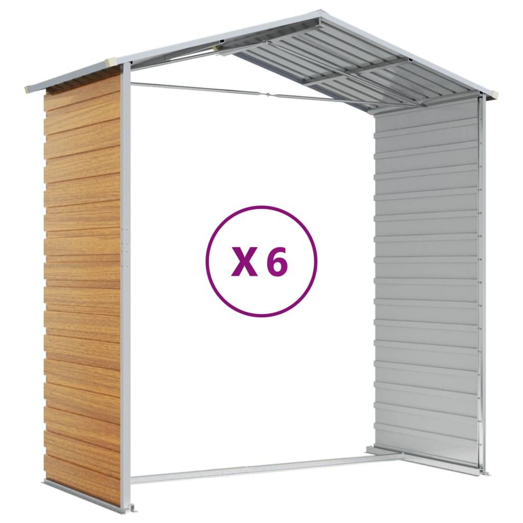 Vidaxl - Abri de jardin marron clair 191x555x198 cm acier galvanisé vidaXL 3188280 - Image 8