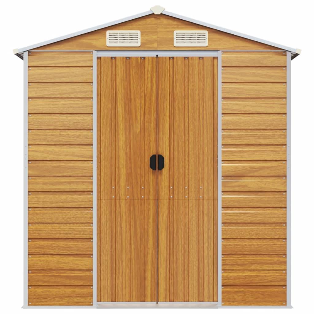 Vidaxl - Abri de jardin marron clair 191x555x198 cm acier galvanisé vidaXL 3188280 - Image 5