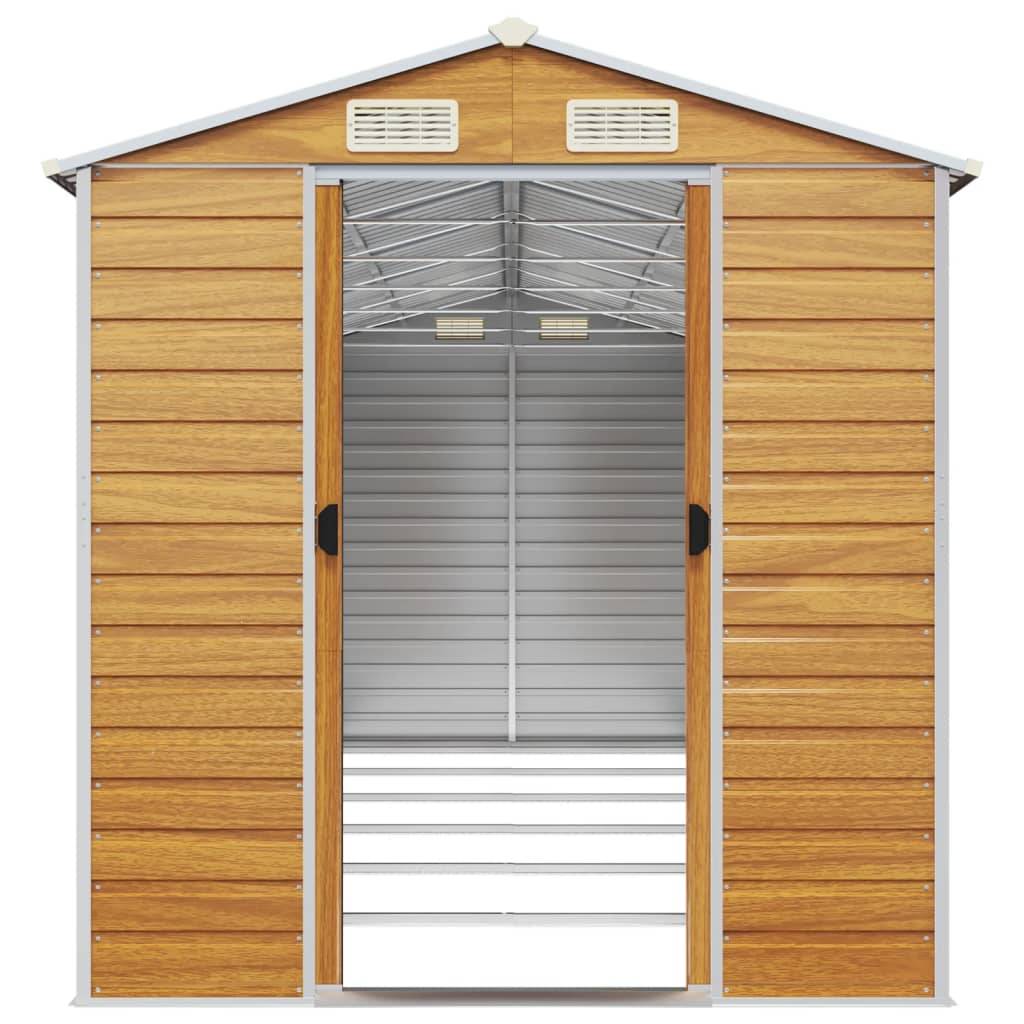 Vidaxl - Abri de jardin marron clair 191x555x198 cm acier galvanisé vidaXL 3188280 - Image 6