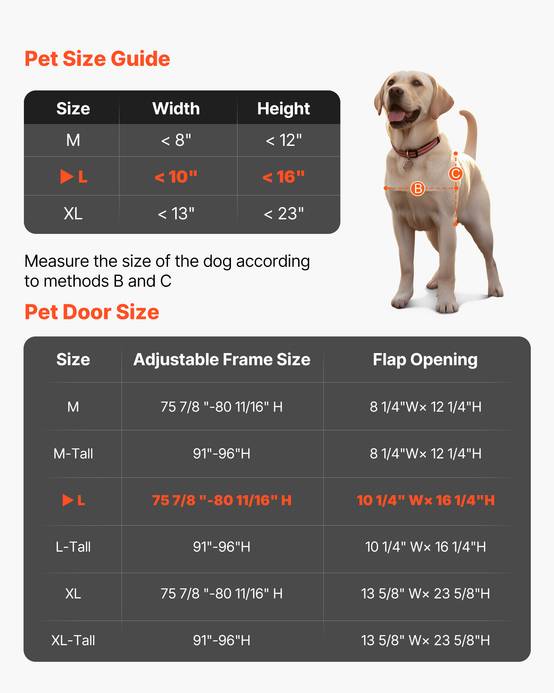 VEVOR Chatière pour Chien pour Porte Coulissante en Verre Rabat 260,4x412,8 mm - Image 6