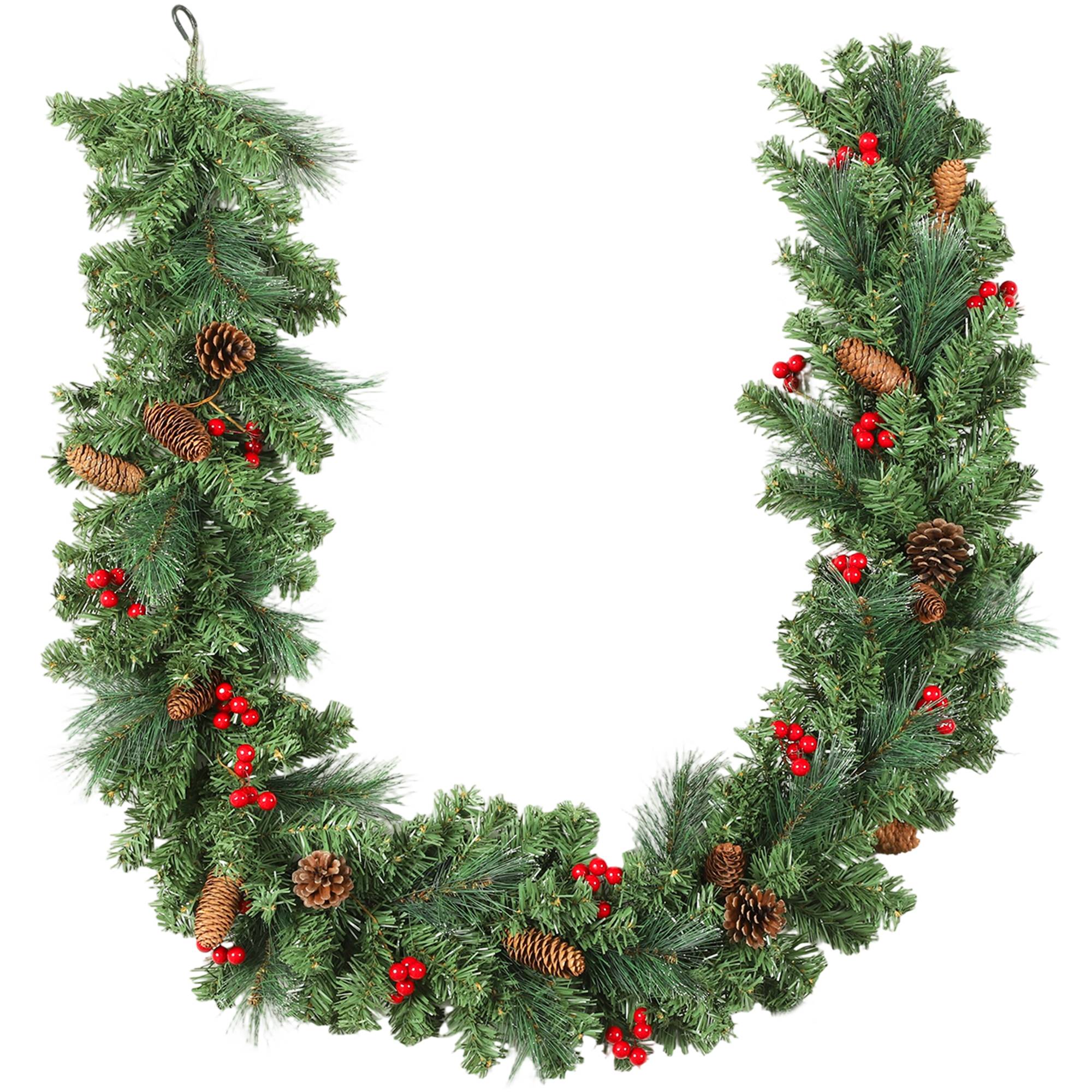 ComfortXL - Guirlande de Noël artificielle en plastique vert enneigé 180 cm 162 branches pour cheminée et décoration intérieure - Image 2