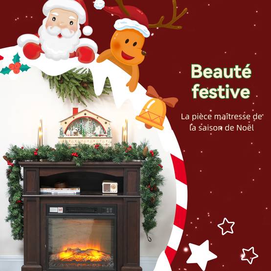 ComfortXL - Guirlande de Noël artificielle en plastique vert enneigé 180 cm 162 branches pour cheminée et décoration intérieure - Image 4