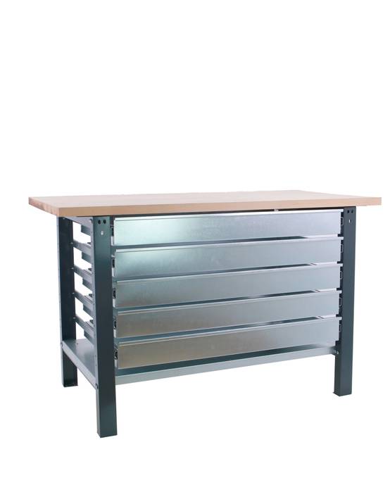 Etabli Simonwork Bt6 Pro Laminate 5box 1800 Antracite/hêtre Antracite/hêtre 865x1800x750 - Simonrack