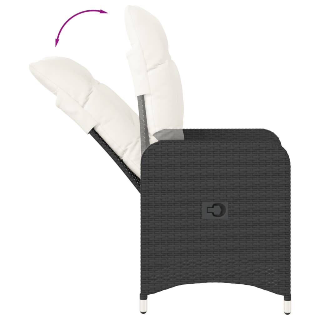 ComfortXL - Salon de Jardin 2 Personnes Résine Tressée Chaises Inclinables et Table Basse pour Balcon Noir – ComfortXL Outdoor Living - Image 8