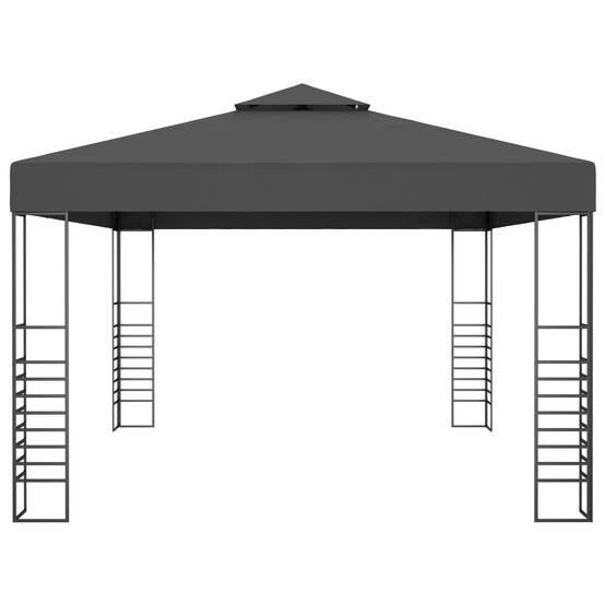 Belvédère de Jardin 4x3m en Acier avec Toit Polyester pour Abri Terrasse Anthracite – ComfortXL Outdoor Living - Image 3