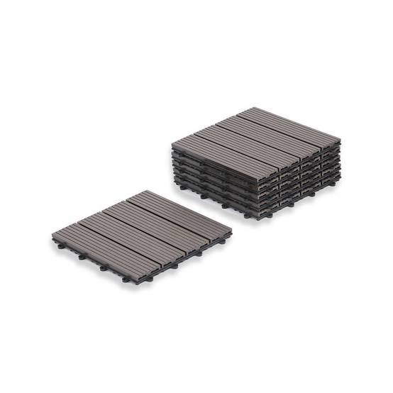 Dalles terrasse en composite effet bois - Lot de 5 Unité Marron