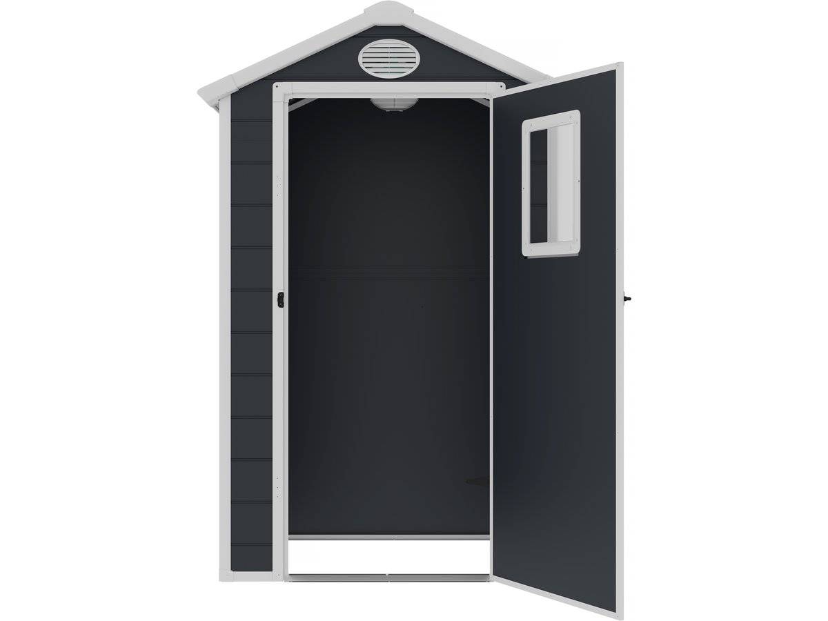 Abri De Jardin Résine "texas" - Kit D'ancrage Inclus - 1.34 M² - Anthracite -habitat Et Jardin - Image 4