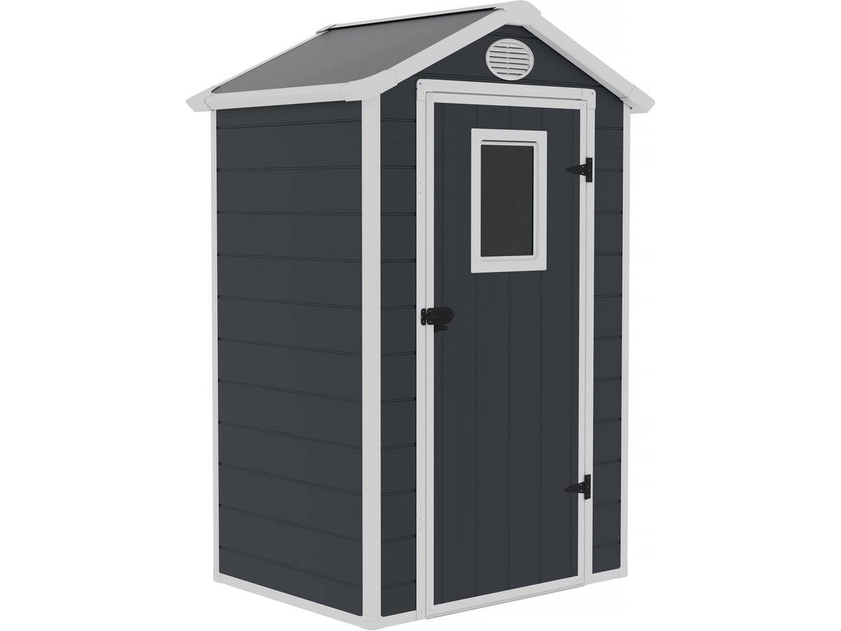Abri De Jardin Résine "texas" - Kit D'ancrage Inclus - 1.34 M² - Anthracite -habitat Et Jardin - Image 1