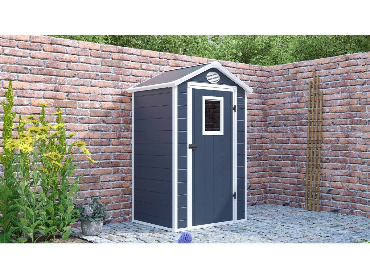 Abri De Jardin Résine "texas" - Kit D'ancrage Inclus - 1.34 M² - Anthracite -habitat Et Jardin - Image 2