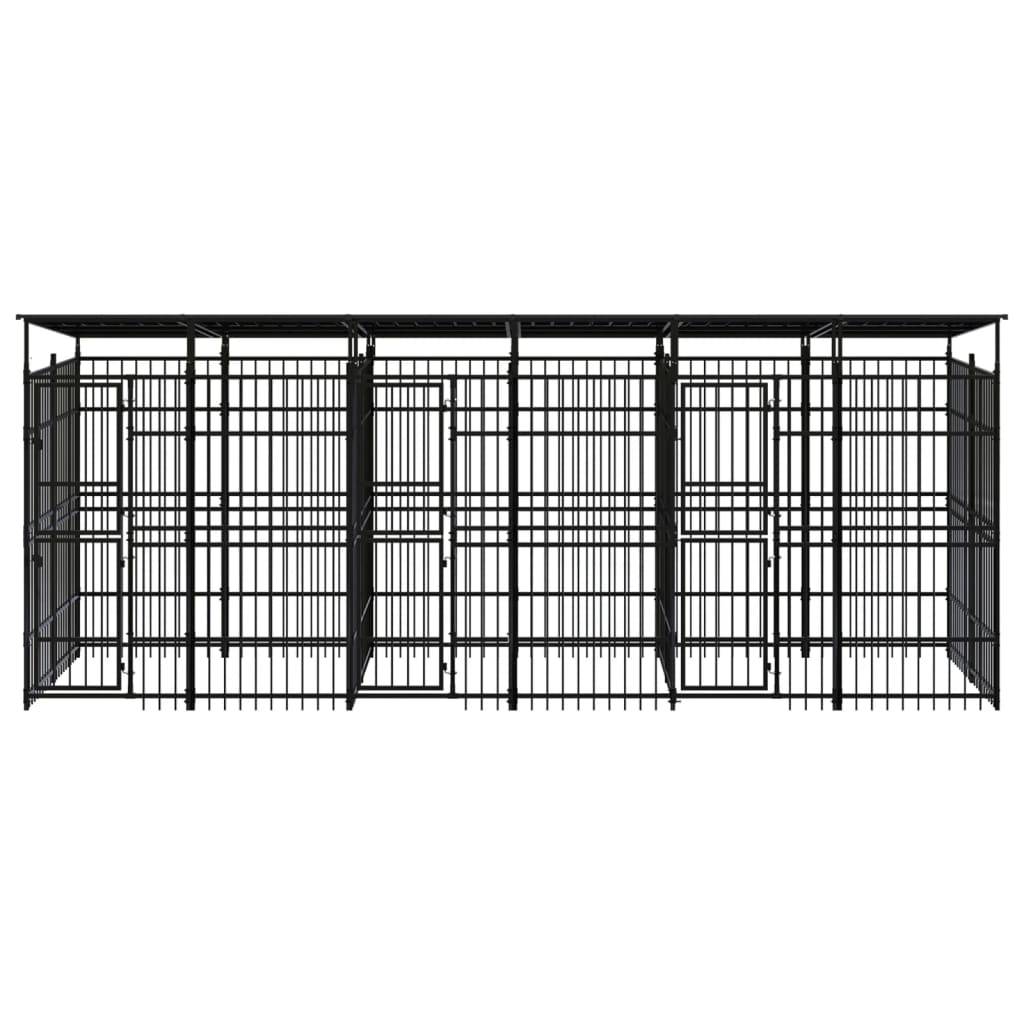 Vidaxl - Chenil d'extérieur avec toit pour chiens Acier 11,06 m² vidaXL 3098015 - Image 2