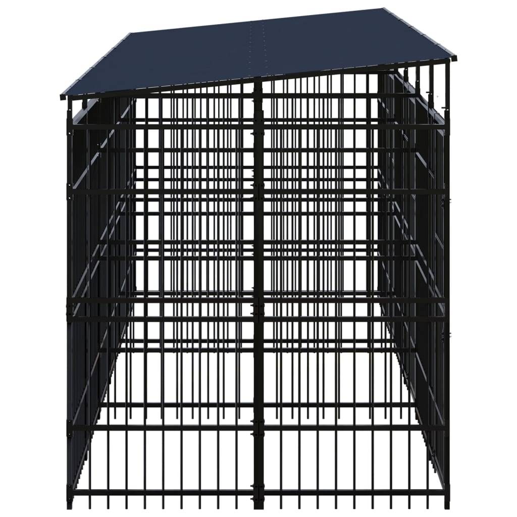 Vidaxl - Chenil d'extérieur avec toit pour chiens Acier 11,06 m² vidaXL 3098015 - Image 4