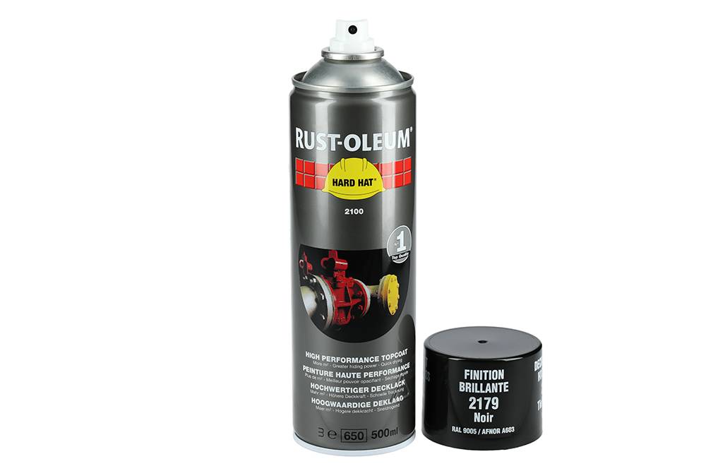 Couche de finition Hard Hat Ral-couleurs noir foncé RAL 9005 500ml - RUST-OLEUM - 2179 - Image 3